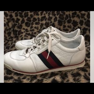 Gucci Ace men size 7 or 7.5 or ladies 9.5 , white leather